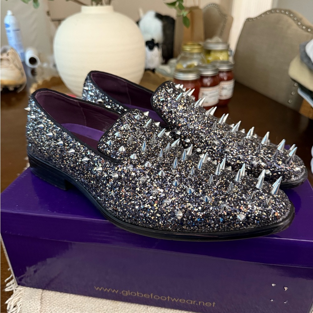 Glitter Spiked Loafers